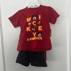 NWT a boys 18m Mickey Mouse T shirt and short set